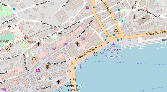 Seehotel auf Satellitenbild