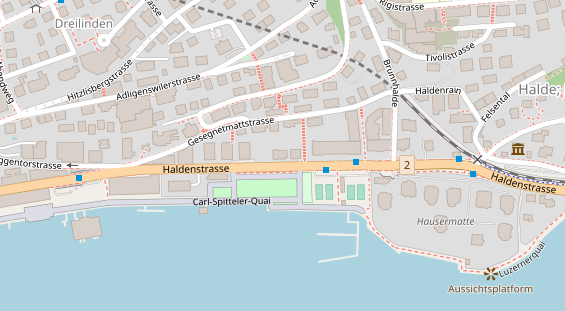 Seehotel auf Satellitenbild