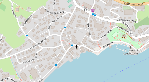 Seehotel auf Satellitenbild