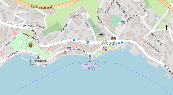 Seehotel auf Satellitenbild