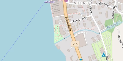 Seehotel auf Satellitenbild