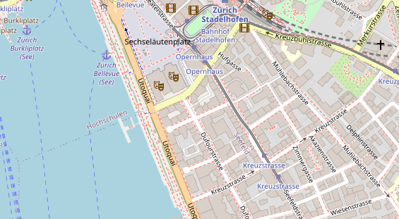 Seehotel auf Satellitenbild