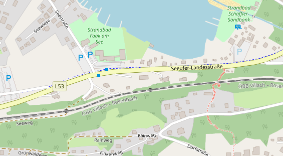 Seehotel auf Satellitenbild