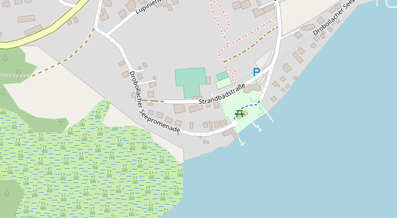 Seehotel auf Satellitenbild