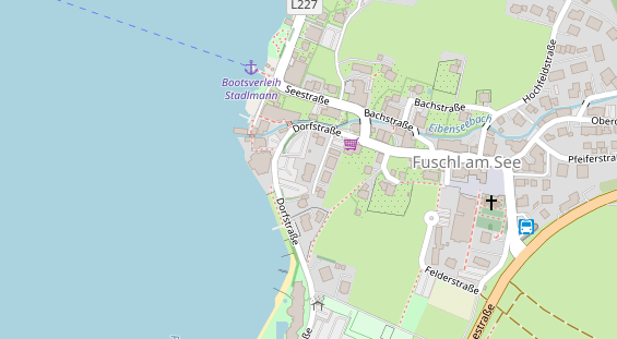 Seehotel auf Satellitenbild