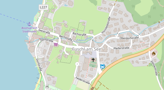 Seehotel auf Satellitenbild