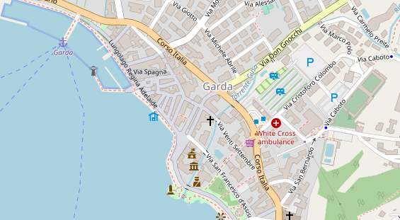 Seehotel auf Satellitenbild