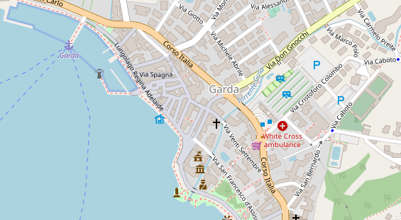 Seehotel auf Satellitenbild