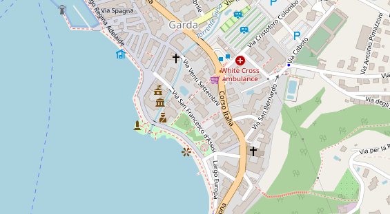 Seehotel auf Satellitenbild