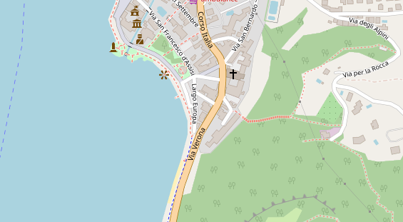 Seehotel auf Satellitenbild