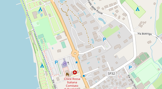 Seehotel auf Satellitenbild