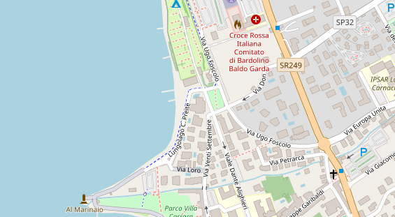 Seehotel auf Satellitenbild