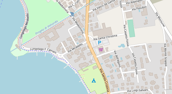 Seehotel auf Satellitenbild