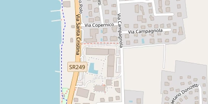 Seehotel auf Satellitenbild