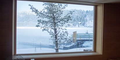Hotels am See - Art des Seezugangs: hoteleigener Steg - Kärnten - Winteraussicht Sauna - Hotel Hochschober