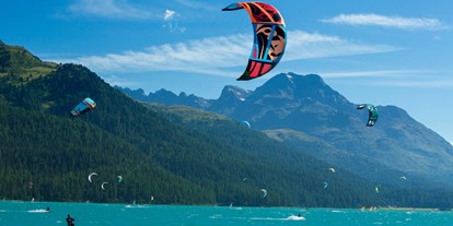 Hotels am See - Sonnenterrasse - Graubünden - Diverse Wassersport-Möglichkeiten auf dem Silser- und Silvaplanersee - Parkhotel Margna