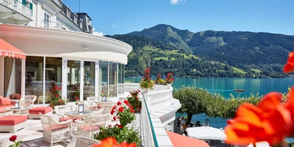 Hotels am See - Hunde: hundefreundlich - Sonnrain (Leogang) - Seebar Terrasse - GRAND HOTEL ZELL AM SEE
