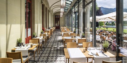 Hotels am See - Art des Seezugangs: öffentlicher Seezugang - Schweiz - Veranda - Schloss Schadau Hotel - Restaurant