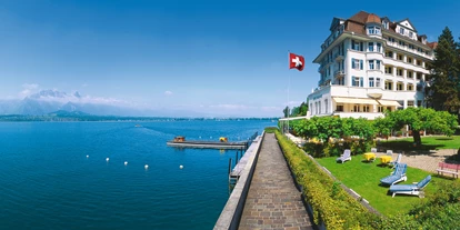 Hotels am See - Liegewiese direkt am See - Thun - Hauptbild - Hotel Restaurant Bellevue au Lac