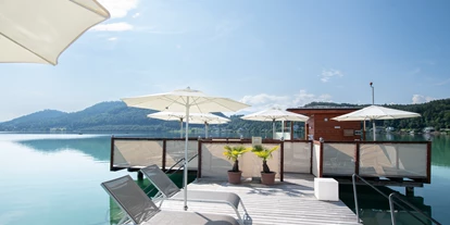 Hotels am See - Verpflegung: Frühstück - Panorama-Außensauna am Sonne Steg - Baby + Kinderhotel Sonnelino