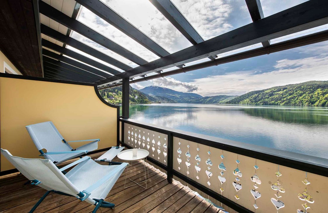 Urlaub am See: Ausblick auf den Millstätter See - Seeglück Hotel Forelle**** S Millstatt