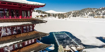 Hotels am See - Restaurant - Kärnten - See-Bad im Winter, Chinaturm - Hotel Hochschober