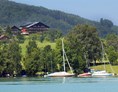 Urlaub am See: Blick vom Attersee auf das Hotel Haberl - Hotel Haberl - Attersee