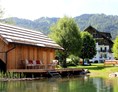 Urlaub am See: Badestrand mit Bootshütte - Seehaus Winkler