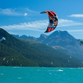 Urlaub am See: Diverse Wassersport-Möglichkeiten auf dem Silser- und Silvaplanersee - Parkhotel Margna