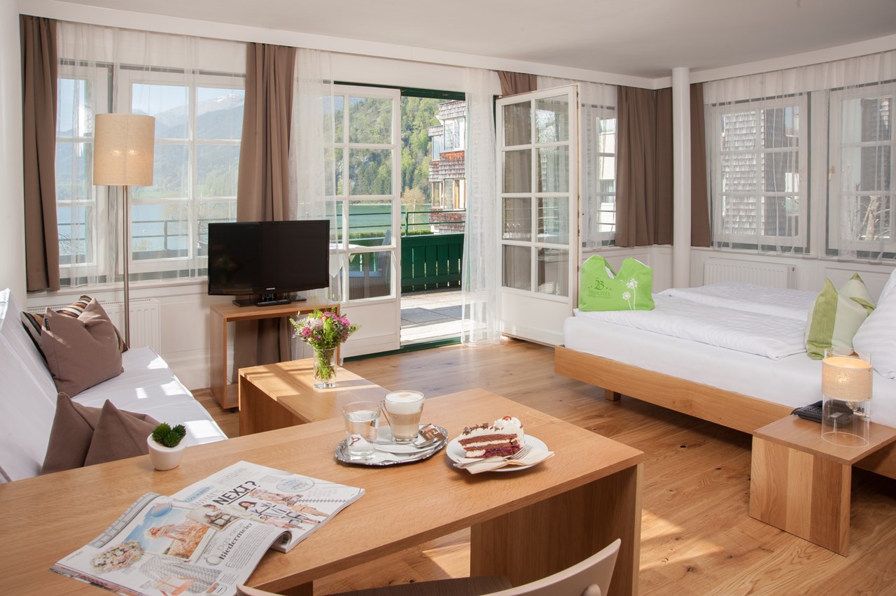 Seehotel Brandauer's Villen Zimmerkategorien Doppelzimmer mit Seeblick und Balkon