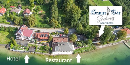 Hotels am See - Abendmenü: 3 bis 5 Gänge - Seehotel Grauer Bär - Übersicht - Seehaus Apartments am Kochelsee