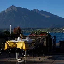 Urlaub am See: Seeterrasse - Hotel Restaurant Bellevue au Lac